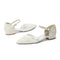 Women's Lace Silk Satin With Closed Toe Ankle Strap Flat Heel Evening Shoes