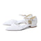 Women's Lace Silk Satin With Closed Toe Ankle Strap Flat Heel Evening Shoes
