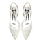 Women's Silk Satin With Lace Closed Toe Ankle Strap Flat Heel Evening Shoes