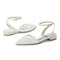Women's Silk Satin With Lace Closed Toe Ankle Strap Flat Heel Evening Shoes