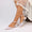 Women's Silk Satin With Lace Closed Toe Ankle Strap Flat Heel Evening Shoes