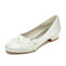 Women's Silk Satin With Closed Toe Flower Flat Heel Evening Shoes