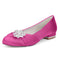 Women's Silk Satin Rhinestone With Closed Toe Flat Heel Evening Shoes
