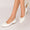 Women's Lace Silk Satin With Lace Closed Toe Flat Heel Party Shoes