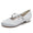 Women's Silk Satin With Flower Rhinestone Closed Toe Flat Heel Wedding Shoes