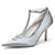 Women's Ankle Strap Silk Satin With Rhinestone Closed Toe Stiletto Heel Wedding Shoes