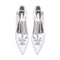 Women's Silk Satin Ankle Strap With Rhinestone Closed Toe Stiletto Heel Evening Shoes