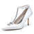 Women's Silk Satin Ankle Strap With Rhinestone Closed Toe Stiletto Heel Evening Shoes