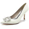Women's Rhinestone Silk Satin With Closed Toe Stiletto Heel Evening Shoes
