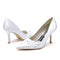 Women's Silk Satin With Flower Closed Toe Stiletto Heel Wedding Shoes