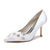 Women's Silk Satin With Closed Toe Stiletto Heel Flower Wedding Shoes