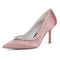 Women's Silk Satin Rhinestone Closed Toe With Rhinestone Stiletto Heel Evening Shoes