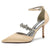 Women's Ankle Strap Silk Satin With Ankle Strap Rhinestone Closed Toe Stiletto Heel Evening Shoes