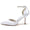 Women's Silk Satin With Ankle Strap Pearl Rhinestone Tassel Closed Toe Stiletto Heel Party Shoes