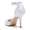 Women's Silk Satin With Ankle Strap Pearl Rhinestone Tassel Closed Toe Stiletto Heel Party Shoes