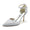 Women's Silk Satin With Rhinestone Closed Toe Stiletto Heel Ankle Strap Wedding Shoes