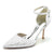 Women's Silk Satin With Rhinestone Closed Toe Stiletto Heel Ankle Strap Wedding Shoes