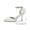Women's Silk Satin With Ankle Strap Lace-up Pearl Rhinestone Closed Toe Stiletto Heel Evening Shoes