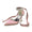 Women's Silk Satin With Ankle Strap Lace-up Pearl Rhinestone Closed Toe Stiletto Heel Evening Shoes