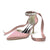 Women's Silk Satin With Ankle Strap Lace-up Pearl Rhinestone Closed Toe Stiletto Heel Evening Shoes