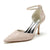 Women's Lace Silk Satin With Ankle Strap Lace Closed Toe Stiletto Heel Party Shoes
