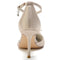Women's Silk Satin Ankle Strap Bowknot Closed Toe Stiletto Heel Wedding Shoes