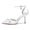 Women's Silk Satin With Flower Ankle Strap Closed Toe Stiletto Heel Evening Shoes