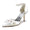 Women's Silk Satin With Flower Ankle Strap Closed Toe Stiletto Heel Evening Shoes