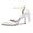 Women's Silk Satin With Pearl Closed Toe Ankle Strap Lace-up Stiletto Heel Wedding Shoes
