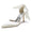 Women's Silk Satin With Pearl Closed Toe Ankle Strap Lace-up Stiletto Heel Wedding Shoes