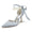 Women's Silk Satin With Pearl Closed Toe Ankle Strap Lace-up Stiletto Heel Wedding Shoes
