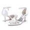 Women's Silk Satin With Ankle Strap Flower Rhinestone Closed Toe Stiletto Heel Wedding Shoes