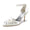 Women's Silk Satin With Ankle Strap Flower Rhinestone Closed Toe Stiletto Heel Wedding Shoes