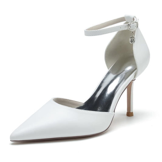 Women's PU With Ankle Strap Closed Toe Stiletto Heel Evening Shoes