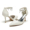 Women's PU With Ankle Strap Pearl Rhinestone Tassel Closed Toe Stiletto Heel Evening Shoes