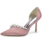 Women's Silk Satin With Pearl Closed Toe Stiletto Heel Evening Shoes
