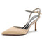 Women's Silk Satin With Rhinestone Ankle Strap Closed Toe Stiletto Heel Party Shoes