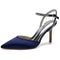 Women's Silk Satin With Rhinestone Ankle Strap Closed Toe Stiletto Heel Party Shoes
