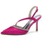 Women's nkle Strap Silk Satin Rhinestone Closed Toe Stiletto Heel Evening Shoes