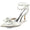 Women's Silk Satin Ankle Strap Closed Toe Bowknot Stiletto Heel Wedding Shoes