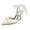 Women's Silk Satin With Ankle Strap Lace-up Pearl Closed Toe Stiletto Heel Party Shoes