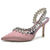Women's Silk Satin With Rhinestone Tassel Closed Toe Stiletto Heel Party Shoes