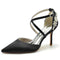 Women's Silk Satin Closed Toe Ankle Strap Stiletto Heel Wedding Shoes