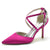 Women's Silk Satin Closed Toe Ankle Strap Stiletto Heel Wedding Shoes