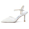 Women's Lace Silk Satin With Ankle Strap Closed Toe Stiletto Heel Evening Shoes