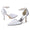 Women's Lace Silk Satin With Lace Ankle Strap Closed Toe Stiletto Heel Evening Shoes