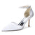 Women's Lace Silk Satin With Lace Ankle Strap Closed Toe Stiletto Heel Evening Shoes