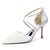 Women's Lace Silk Satin With Closed Toe Ankle Strap Stiletto Heel Evening Shoes