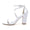 Women's Silk Satin With Ankle Strap Peep Toe Chunky Heel Wedding Shoes