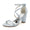 Women's Silk Satin With Ankle Strap Peep Toe Chunky Heel Wedding Shoes